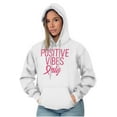 thumbnail image 4 of Breast Cancer Survivor Positive Vibes Hoodie Sweatshirt Women Brisco Brands S, 4 of 6