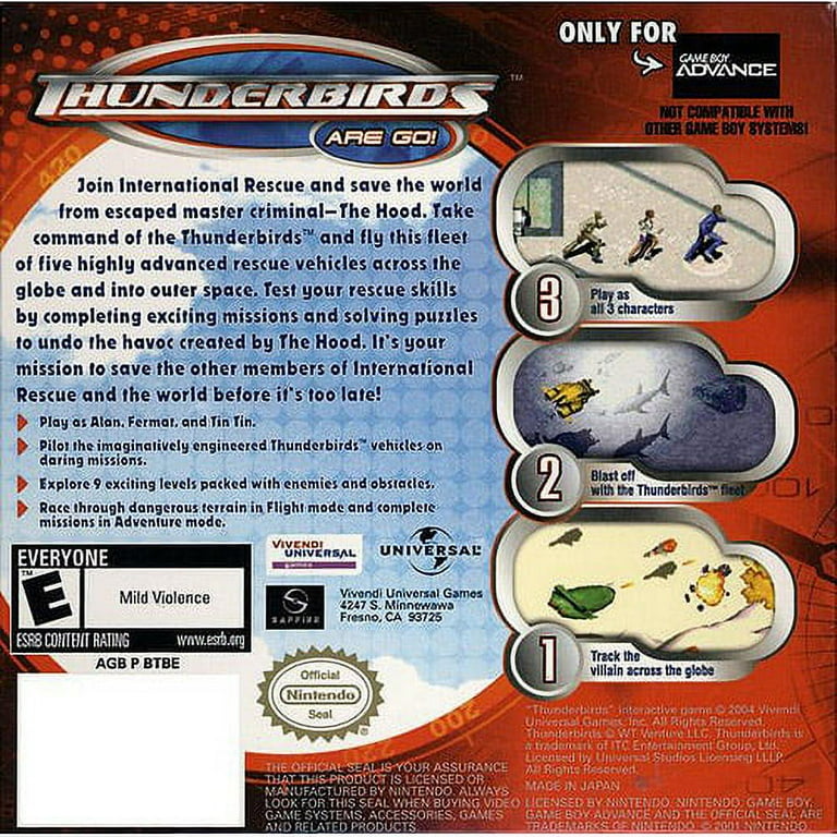 GBA サンダーバード / Thunderbirds 北米版 動作確認済 GBA サンダーバード / Thunderbirds 北米版 輸入 海外 動作確認