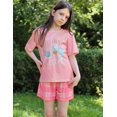 thumbnail image 3 of Arshiner Girls Pajama Set 3 Piece Short Sleeve Sleepwear Summer Soft Cute Pjs Outfits, 3 of 6