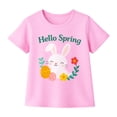 thumbnail image 4 of HILEELANG 2–7T Toddler/Little Girls Happy Easter Bunny Outfit, Pink 100% Cotton Top & Mint Polka Dot Leggings Set, Size 4T, 4 of 5