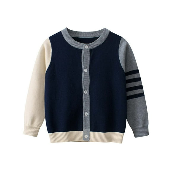 MEZZALL Boys Color Knit Sweater Coat Warm Winter Pullover Soft Textured Casual Tops Toddler Kids Comfort Knitwear Long Sleeve O-Neck Child Dailywear