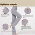 thumbnail image 4 of Lovskoo Plus Size Yoga Pants Women Loose High Waist Wide Leg Workout Out Leggings Casual Trousers Gray, 4 of 7