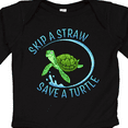 thumbnail image 4 of Inktastic Skip a Straw Save a Turtle with Cute Green Sea Turtle Boys or Girls Long Sleeve Baby Bodysuit, 4 of 5