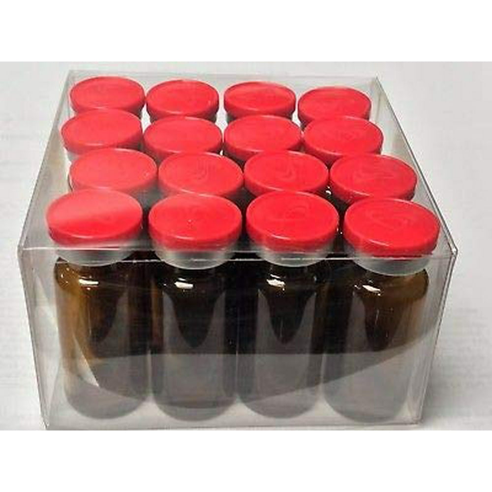 10ml Sterile Amber Empty Vial with Red Flip Cap Seal and Grey Butyl
