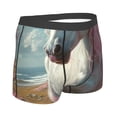 thumbnail image 2 of KLL Flower White Horse (2) Men's Cotton Boxer Briefs Underwear-XX-Large, 2 of 8