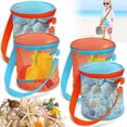 thumbnail image 3 of 4pcs Sea Shell Bags for Beach Mesh Seashell Holder,Shelling Collecting Tools Travel Sand Toys Storage Bucket,4 x Sea Shell Bags, 3 of 7