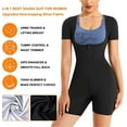 thumbnail image 4 of Sauna Suit for Women Sweat Vest Waist Trainer 3 in 1 Slimming Full Body Shaper Workout Top with Sleeve Shorts, 4 of 9