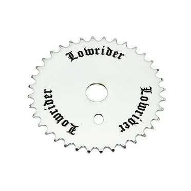 bike LOWRIDER 3D LOGO STEEL CHAINRING 1/2 X 1/8 36T BLACK/CHROME.bicycle CHAINRING