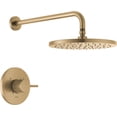 thumbnail image 4 of Modern  Round Rain Shower Faucet Set  Brushed Gold Shower Head and Handle Set  Valve Trim Kit  Champagne Bronze (Valve Not Included), 4 of 4