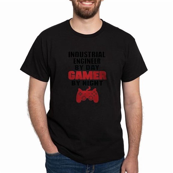 CafePress - INDUSTRIAL ENGINEER BY DAY GAMER BY NIGHT T Shirt - Men's Classic Cotton T-Shirts