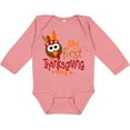 thumbnail image 3 of Inktastic My 1st Thanksgiving Cute Turkey with Feathers Boys or Girls Long Sleeve Baby Bodysuit, 3 of 5