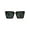 Black Black, variant on Womens 80s Funk Squared Rectangular Cat Eye Tempered Glass Lens Black