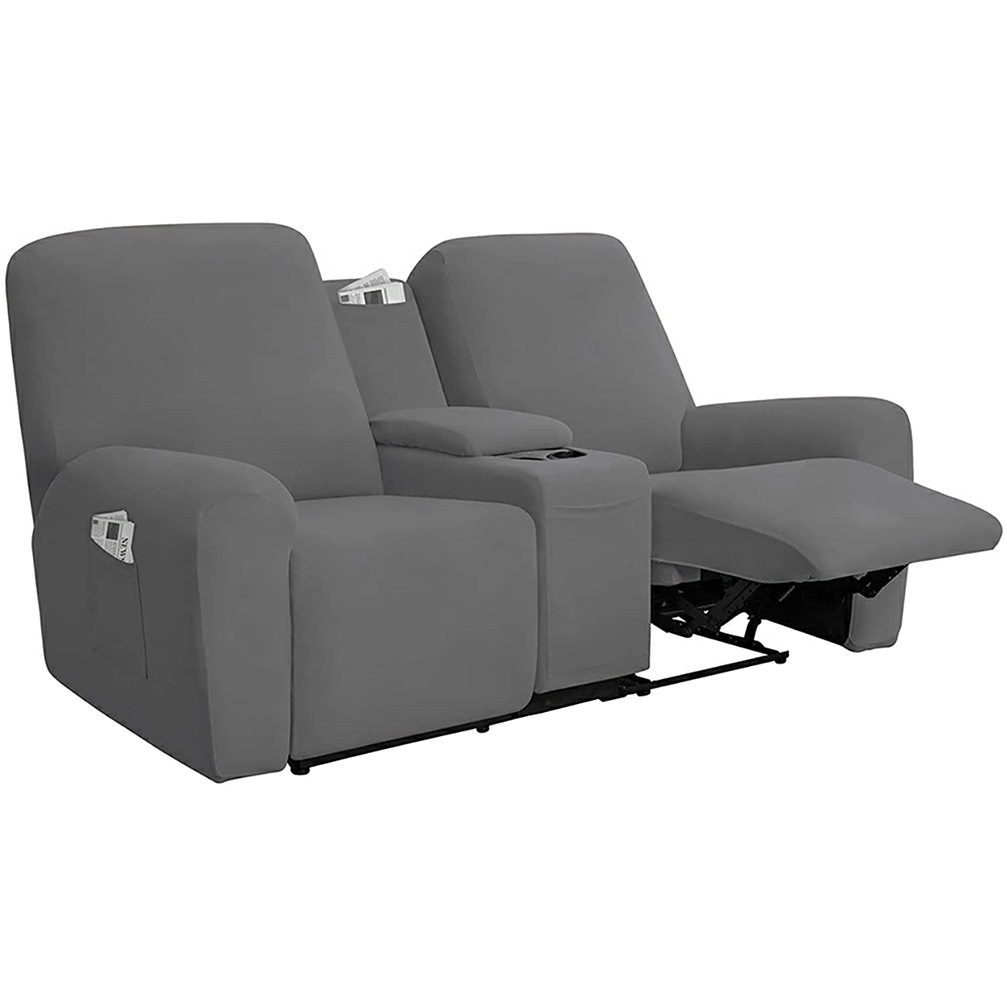 Stretch Recliner Loveseat Cover With Center Console Sofa Slipcover Soft