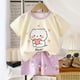 thumbnail image 1 of Traje de manga corta de algodón puro para niños, ropa fina de verano para bebés, conjunto de ropa para niñas, ropa para niños de calidad seleccionada, 1 of 5