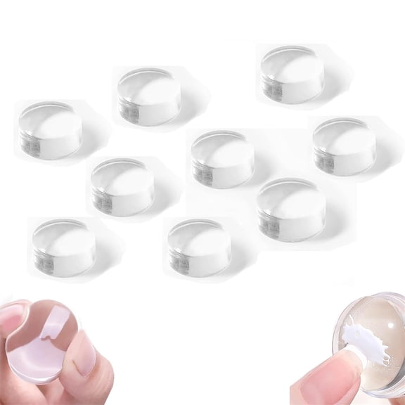 Tutuviw10 Pcs Clear Silicone Nail Stamper Heads Jelly Nail Art Stamper Head French Tip Nail Art Stamping Head Nail Stamp Replacement Heads Nail Art Manicure Tools for Nails French,Stamper Kit