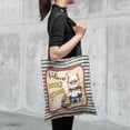 thumbnail image 4 of Welcome Manx Back to School Vintage Retro All Over Print 3D Canvas Tote Bag Cat Lover Kitten Owner Gifts Reusable Handbag - 02012, 4 of 5