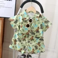 thumbnail image 3 of Nuevo conjunto de manga corta para niños 2025, conjunto de camisa de manga corta para playa, traje de dos piezas, modelo masculino, ropa de dormir, traje de pijama, 3 of 5