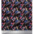 thumbnail image 1 of Soimoi Black Heavy Satin Fabric Women,Balloon & Firecrackers Party Fabric Prints By Yard 54 Inch Wide, 1 of 1