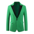 thumbnail image 5 of INSPIRE CHIC Business Sports Coats for Men's Peak Lapel Classic Single Breasted Suit Jackets L Green, 5 of 6
