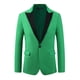 thumbnail image 5 of Inspire Chic Chaquetas de Traje de Negocios Deportivas para Hombre con Solapa Pico Clásica de Un Solo Botón S Verde, 5 of 6