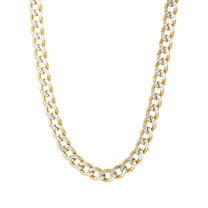Brilliance Fine Women's Two Tone Sterling Silver Diamond Cut Curb Chain Necklace, 18"
