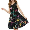 thumbnail image 2 of My Orders Gamivast Girls Flowy Summer Tank Dresses Floral Printed Crewneck Sleeveless A-Line Dresses Tiered Casual Sundress for Kids Black Vestidos De Verano Para Niña, 2 of 7