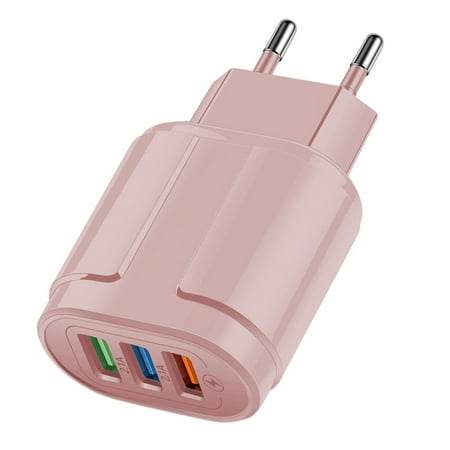 erfcxs 3-port USB Charging Head Macaron Color Matching Charging Head Portable USB Charging Head