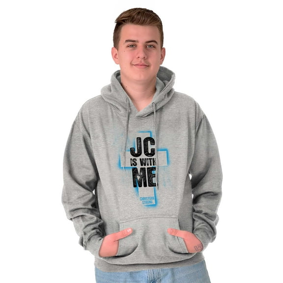 Christ is With Me Christian Faith Unisex Plus Fleece Graphic Hoodie Brisco Brands 4X