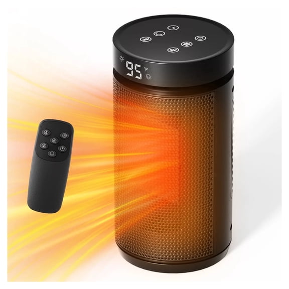 1500W Space Heater, Remote 70° Oscillation 12H Timer for Bedroom