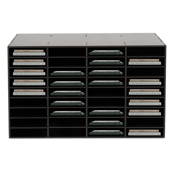 Dwellnix Black 36 Slot File Sorting Cabinet for OfficeDesktop File Shelf NEW