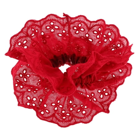 FRCOLOR Red Hair Scrunchies Elastics Hair Bands Ponytail Holders Lace Hair Wrist Ties Ropes Scrunchies For Girls Women Hair Accessories