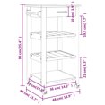 thumbnail image 4 of vidaXL Kitchen Trolley MONZA 48x40x90 cm Solid Wood Pine, 4 of 5