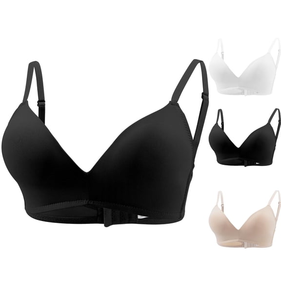 Tqyyweavej Women's Push Up Bras Lightly Lined Backless Balconette Bras Seamless Breathable Everyday Wireless Bras Size S to 3XL