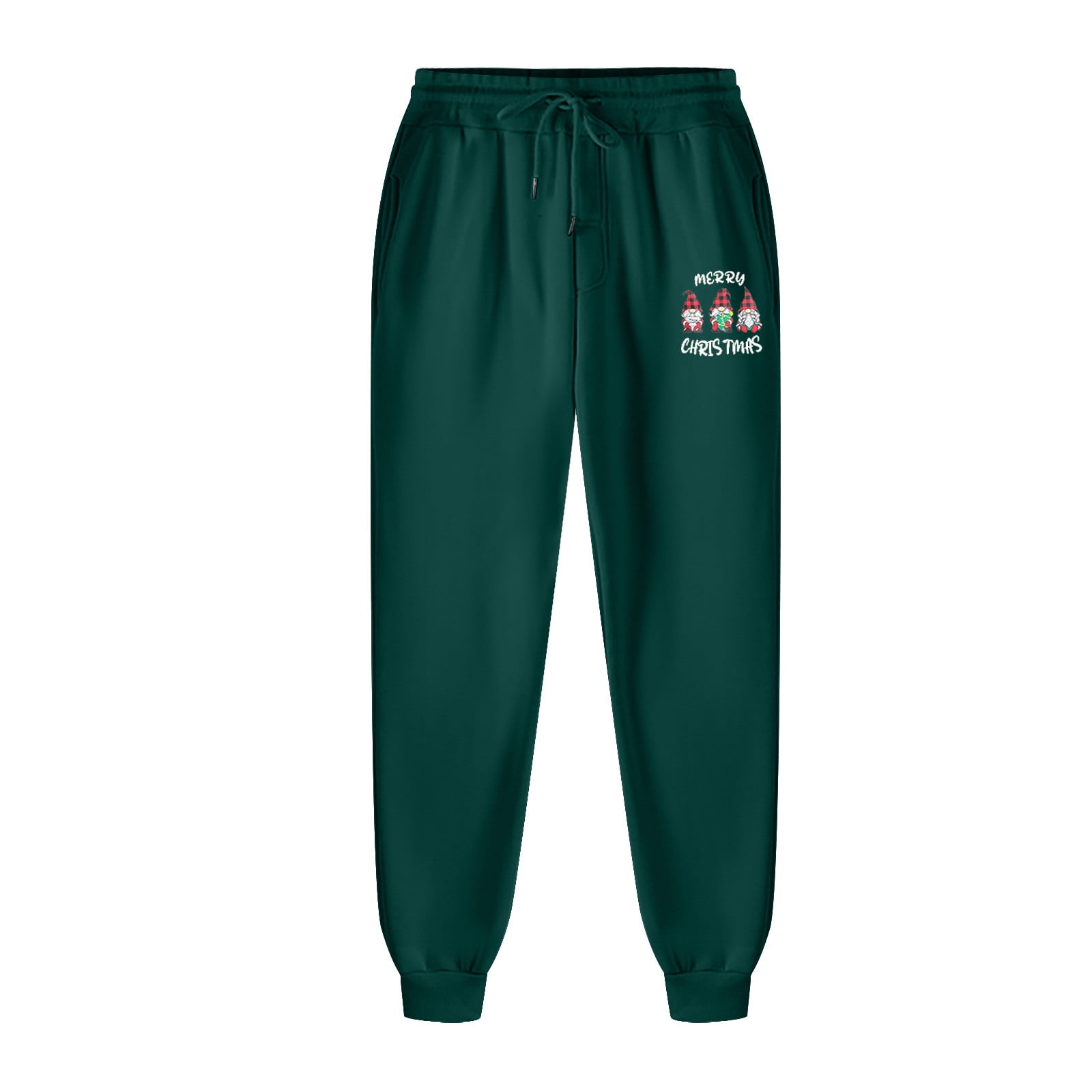 Aimik Hanes Fall Winter Unisex Jogger Sweatpants Athletic Sport Fitness Running Pants Workout Training Track Christmas Sweatpants Joggers for Men Women Fleece Pants with Pockets Lightweight-Green L