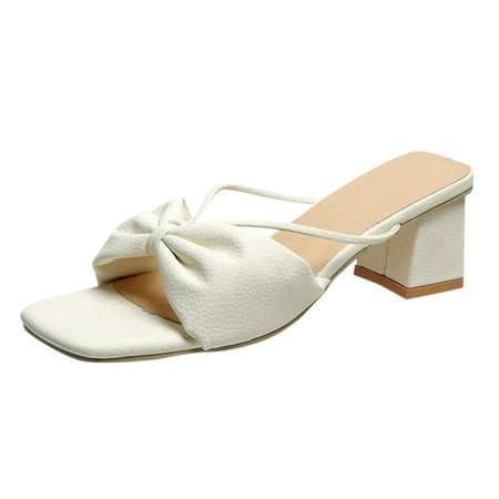 

Aompmsdx Sandals For Women Ladies Heel High Heel Carved Casual Bohemian Beach Shoesheels