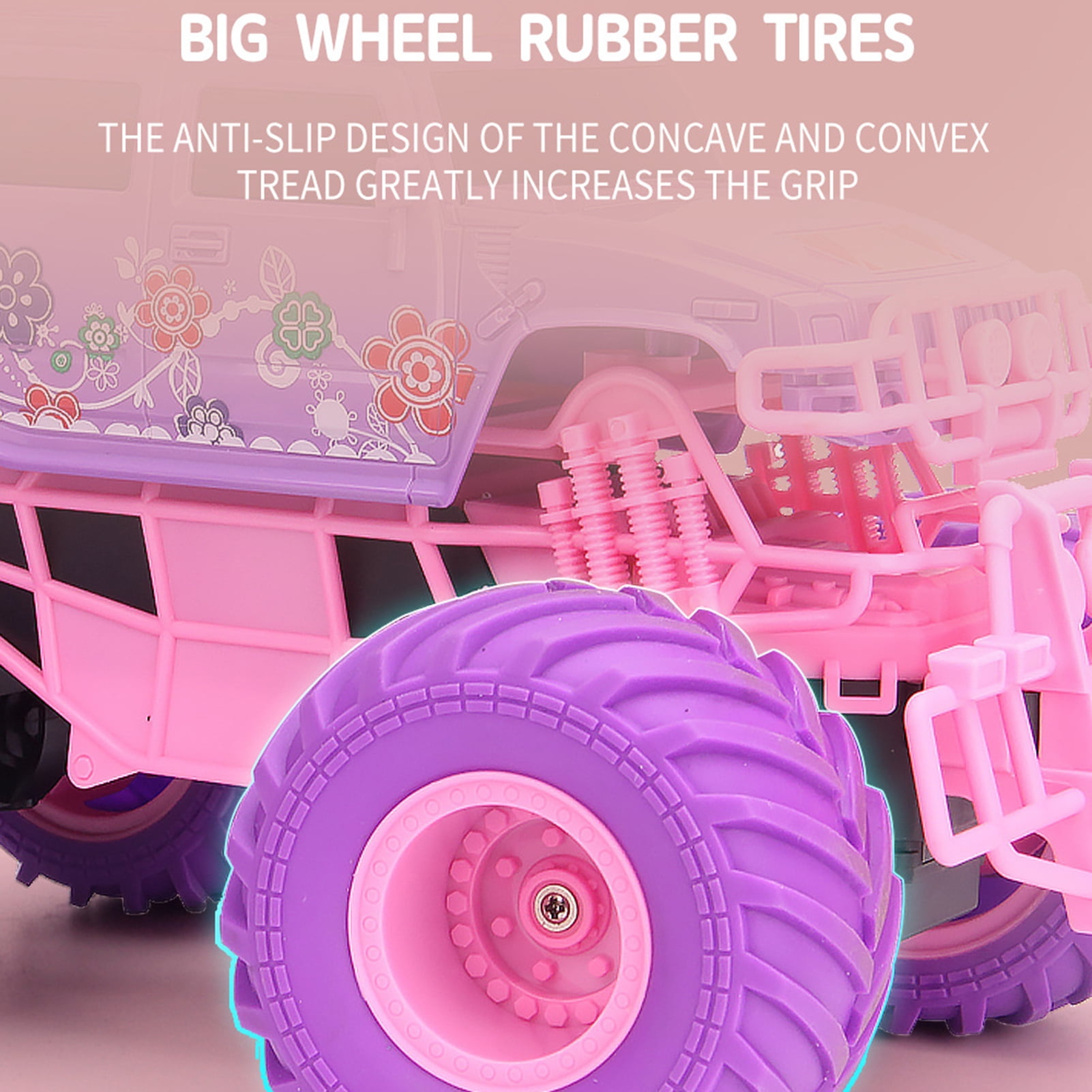Happydeer RC Trucks Remote Controlled Toy, Remote Control Car Rubber Tires 2.4GHz Electric RC Crawler All Terrain Vehicle Off Road Truck Toddlers Boys Girls Remote Control Auto (Type B)