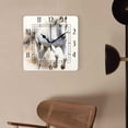 thumbnail image 4 of 12 Inch Wall Clock Battery Operated Square Clock Decorative for Office, Kitchen, Outdoor, Living Room，Farmhouse Animal White Horse Peace Beautiful Design, 4 of 4