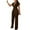 Brown, variant on Women Casual Cold Shoulder Jumpsuit Solid Suspender Jumpsuits Wide Leg Pant