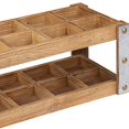 thumbnail image 3 of Benzara BM205137 Rectangular Metal 8 Bottle Wooden Wine Rack, Brown & Silver, 3 of 5