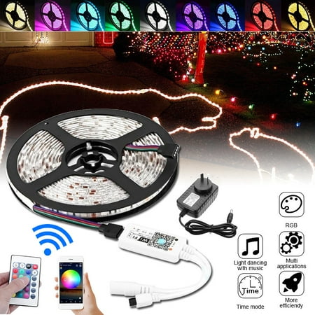 5M RGB Alexa Waterproof LED Strip Lights, Smart Home Wifi Wireless App Controlled Light Strip Kit Smart Rope Decoration Lights Working with Android and IOS (Best Led Light App For Android)