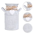 thumbnail image 4 of Iron Urn Planter Vintage Flower Pot White Rustic Event Planners 1Set, 4 of 8