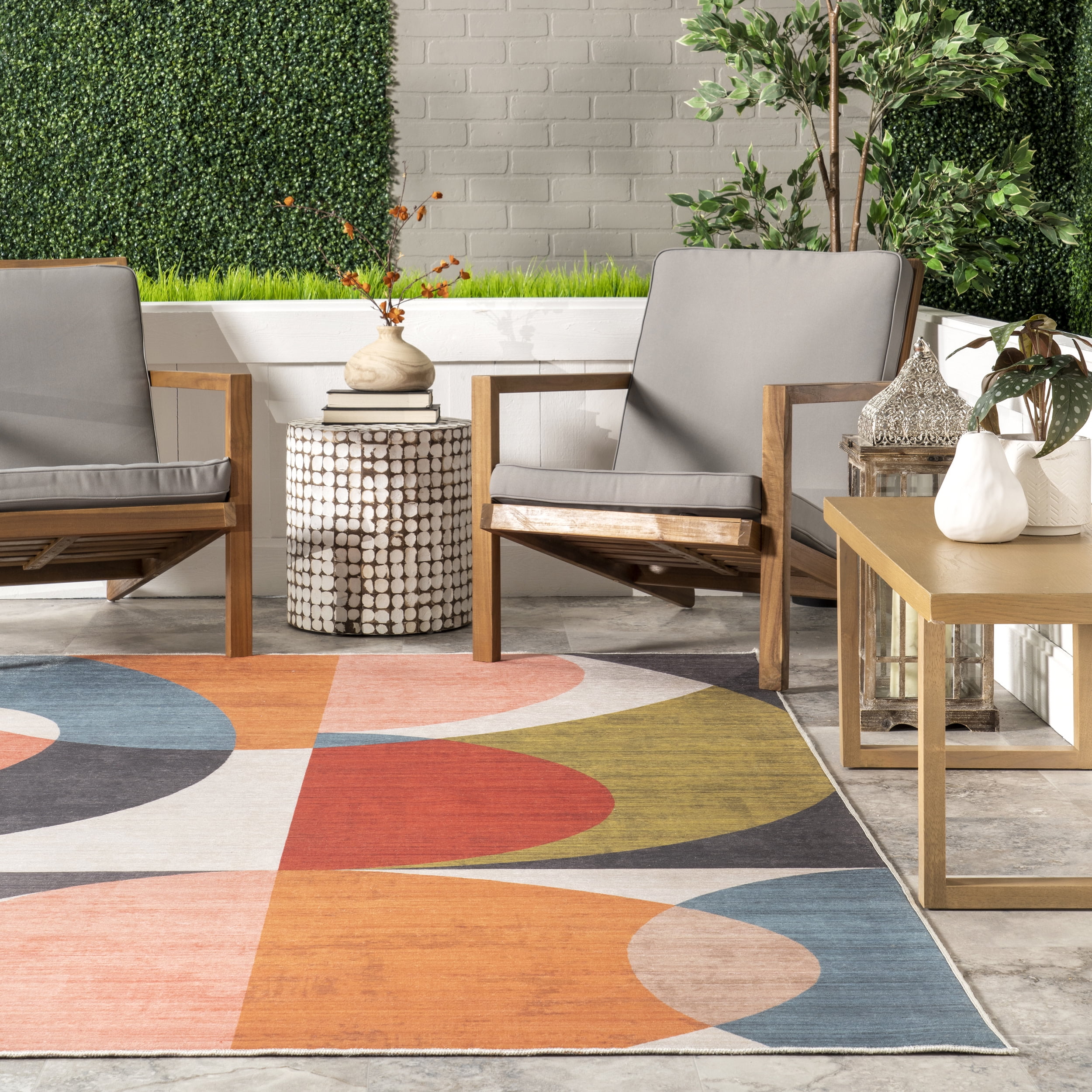 nuLOOM Lizzy Modern Machine Washable Indoor/Outdoor Area Rug, 8' x 10', Multicolor