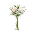 thumbnail image 2 of MMJ Artificial Flowers Bouquet Hydrangea Baby Breath Faux Silk Floral Home Wedding Vase Decor 14.57x7.87in, 2 of 6