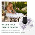 thumbnail image 4 of Round Outdoor Tablecloth with Umbrella Hole and Zipper, Purple Leaves Tablecloth with Elastic Waterproof, Summer Botanical Patio Table Covers for 45" - 54" Picnic Pool Tables, 4 of 9