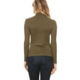 thumbnail image 4 of Women's Casual Solid Long Sleeve Fitted Turtleneck Sweater Top, 4 of 5