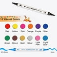 thumbnail image 4 of Deli Paint Markers Dual Tip Quick Drying Acrylic Marker Pens Paint Pens for Wood, Rock, Canvas, 12 Count, 4 of 12