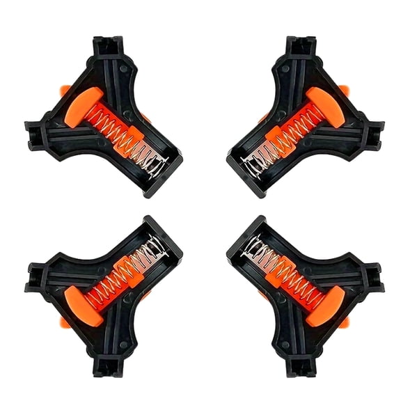 Corner Clamps for Woodworking,4pcs Right Angle Clamp,Adjustable Angle Fixing Clips,Swing Woodworking Clip Clamp Tool(Orange&Black)