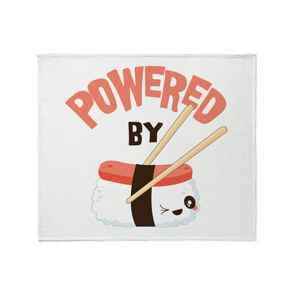CafePress - Powered By Nigri Sushi Throw Blanket - Soft Fleece Throw Blanket, 50"x60" for All Ages