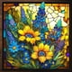 thumbnail image 2 of (B7280) Pintura Cristal Girasol Con Diamantes Serie Flores Y Plantas Resina 40*40CM, 2 of 9