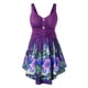 thumbnail image 1 of Más el tamaño de la impresión floral del botón sin mangas Rosegal  Camisetas sin mangas de talla grande, 1 of 5